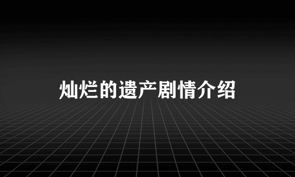 灿烂的遗产剧情介绍