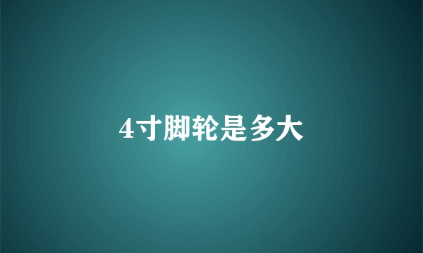 4寸脚轮是多大
