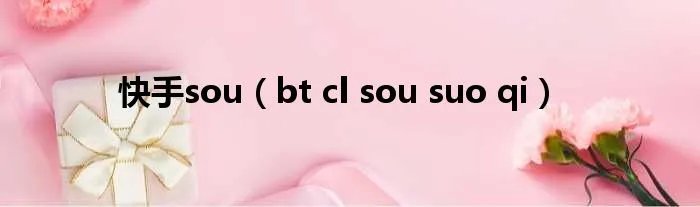 快手sou（bt cl sou suo qi）