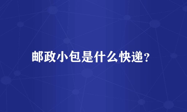 邮政小包是什么快递？