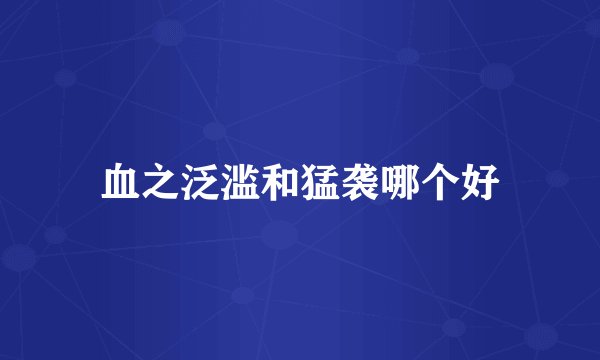 血之泛滥和猛袭哪个好