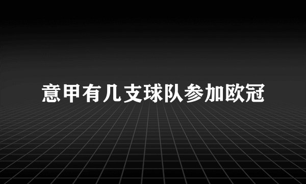 意甲有几支球队参加欧冠