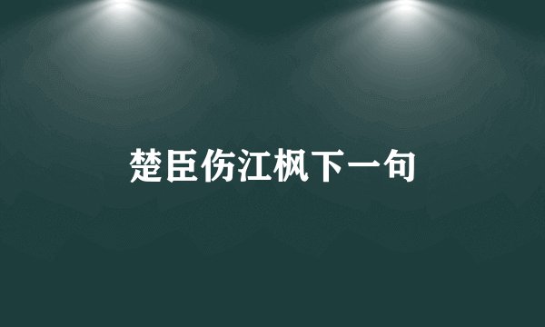 楚臣伤江枫下一句