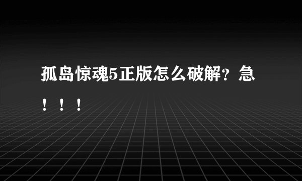孤岛惊魂5正版怎么破解？急！！！