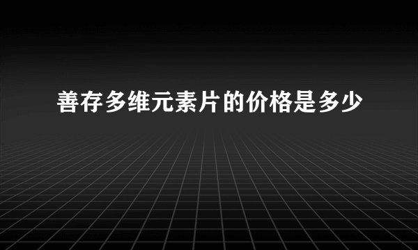 善存多维元素片的价格是多少
