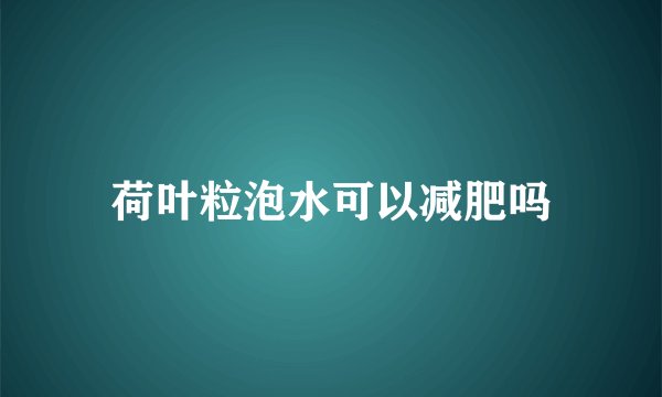 荷叶粒泡水可以减肥吗