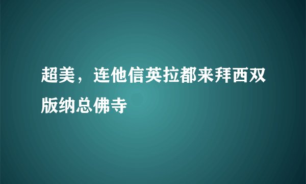 超美，连他信英拉都来拜西双版纳总佛寺