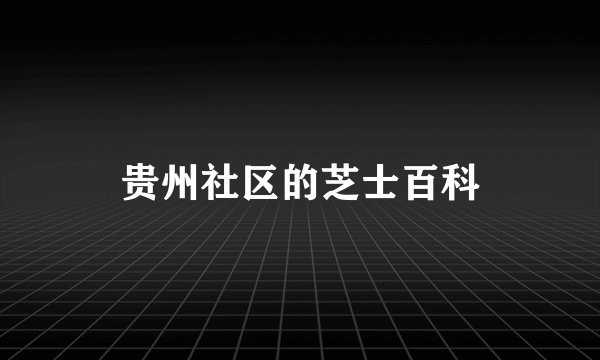 贵州社区的芝士百科
