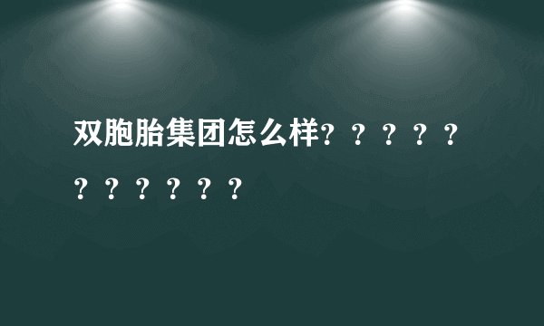 双胞胎集团怎么样???????????