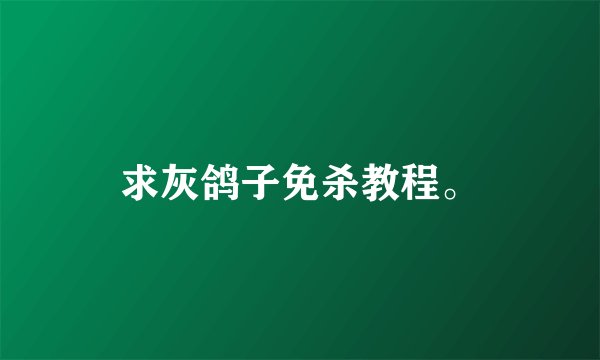 求灰鸽子免杀教程。