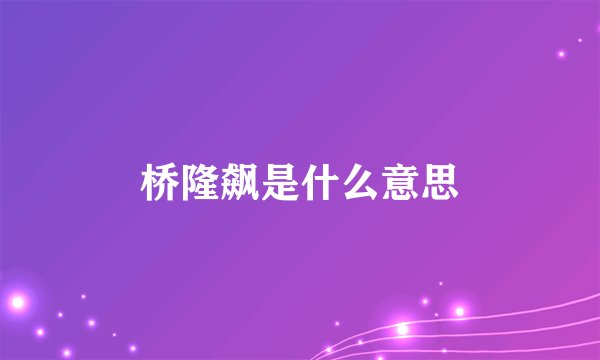 桥隆飙是什么意思