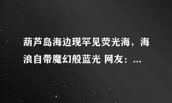 葫芦岛海边现罕见荧光海,海浪自带魔幻般蓝光 网友:好梦幻!