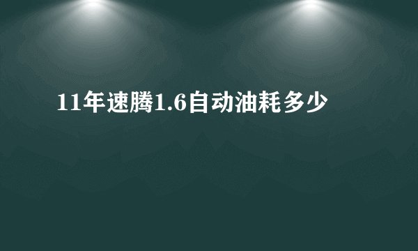 11年速腾1.6自动油耗多少