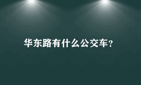 华东路有什么公交车？