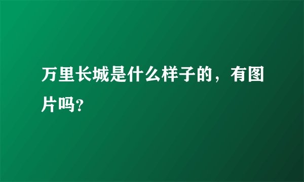 万里长城是什么样子的,有图片吗?