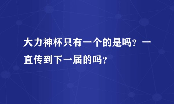 大力神杯只有一个的是吗？一直传到下一届的吗？
