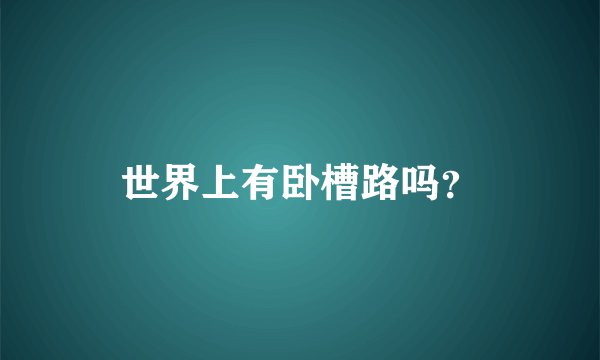 世界上有卧槽路吗？