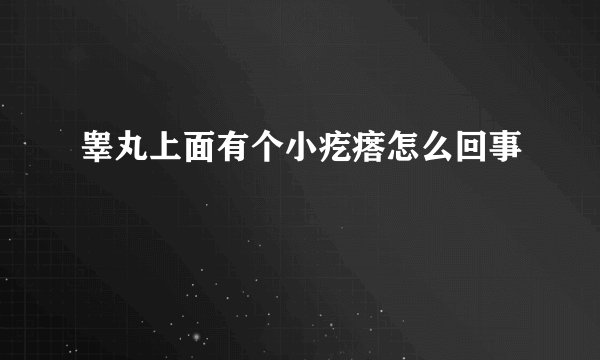 睾丸上面有个小疙瘩怎么回事