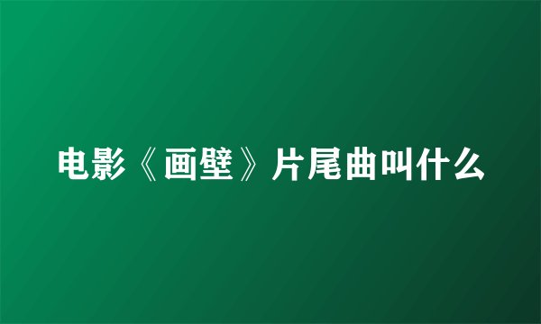 电影《画壁》片尾曲叫什么