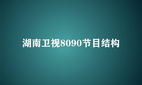 湖南卫视8090节目结构