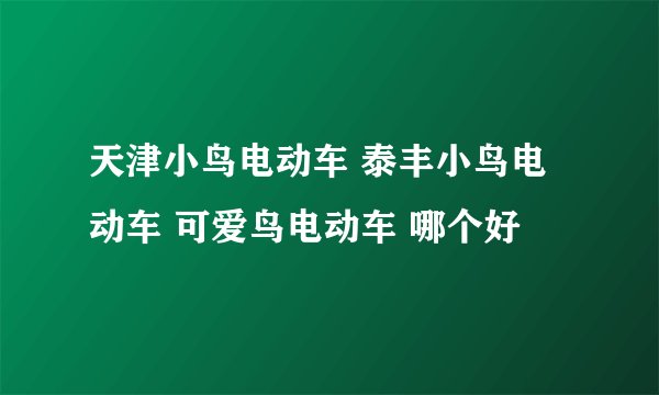 天津小鸟电动车 泰丰小鸟电动车 可爱鸟电动车 哪个好