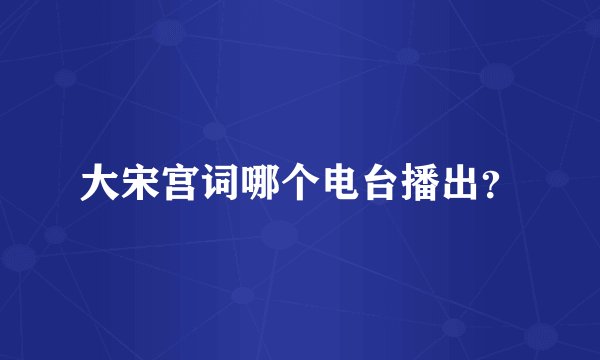 大宋宫词哪个电台播出？