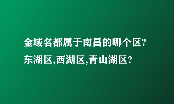 金域名都属于南昌的哪个区?东湖区,西湖区,青山湖区?
