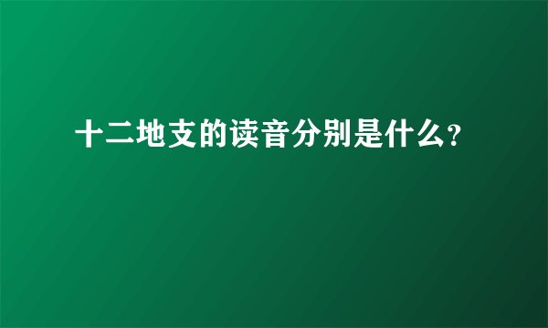 十二地支的读音分别是什么？