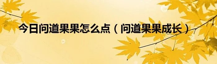 今日问道果果怎么点（问道果果成长）