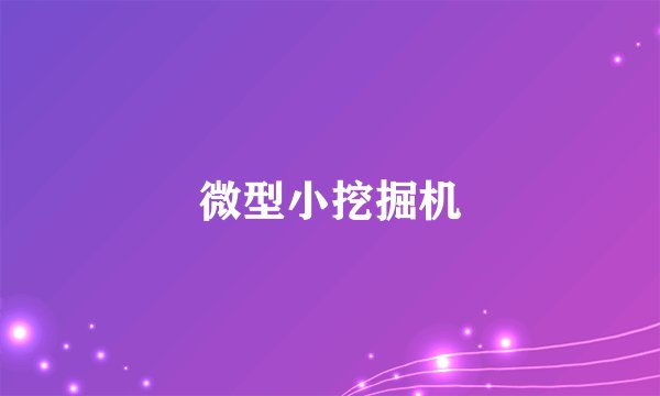 微型小挖掘机