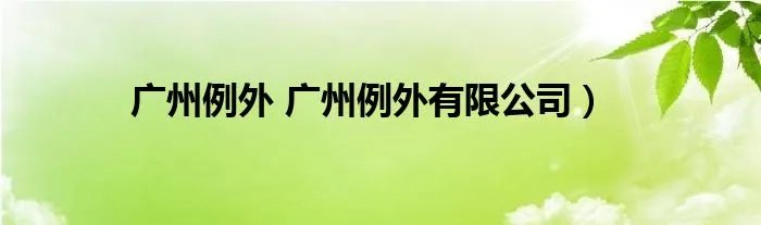 广州例外 广州例外有限公司）