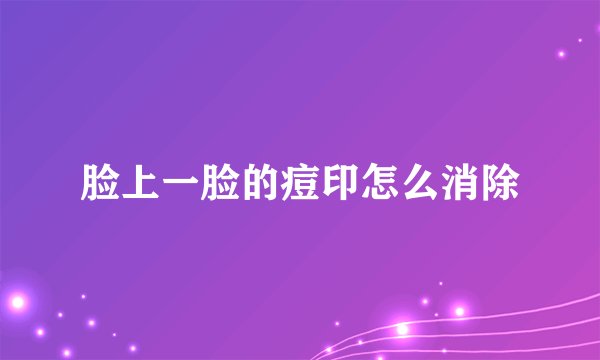 脸上一脸的痘印怎么消除