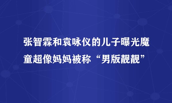 张智霖和袁咏仪的儿子曝光魔童超像妈妈被称“男版靓靓”