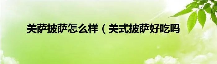 美萨披萨怎么样（美式披萨好吃吗