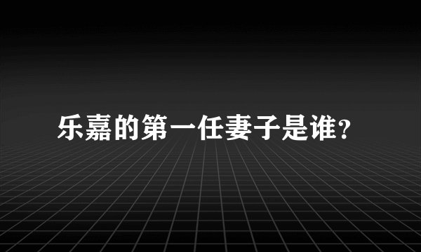 乐嘉的第一任妻子是谁？