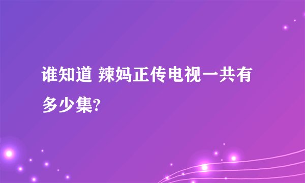 谁知道 辣妈正传电视一共有多少集?