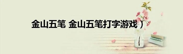 金山五笔 金山五笔打字游戏）