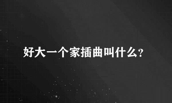 好大一个家插曲叫什么？