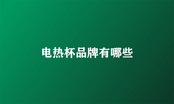 电热杯品牌有哪些