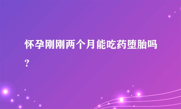 怀孕刚刚两个月能吃药堕胎吗？