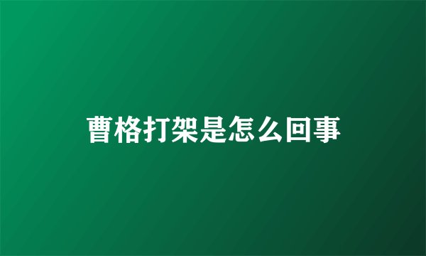 曹格打架是怎么回事