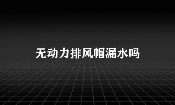 无动力排风帽漏水吗