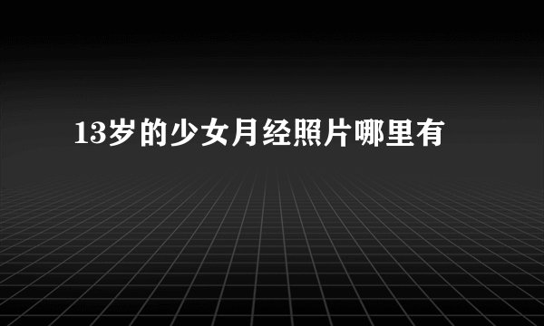 13岁的少女月经照片哪里有