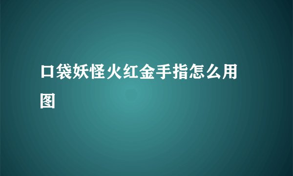 口袋妖怪火红金手指怎么用 图