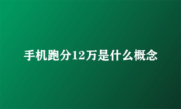 手机跑分12万是什么概念
