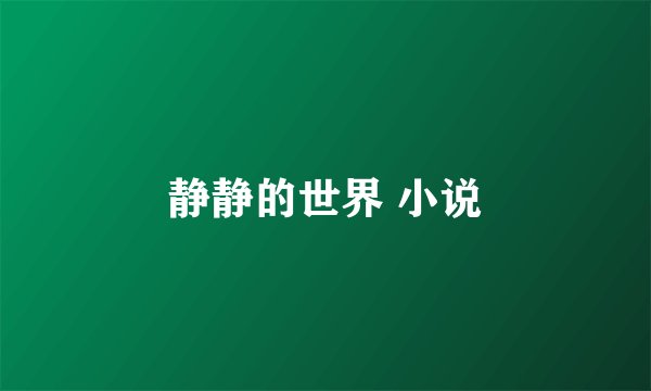 静静的世界 小说