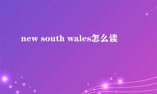 new south wales怎么读