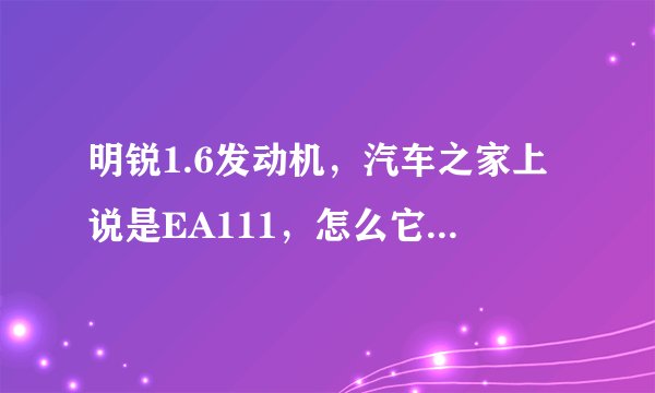 明锐1.6发动机，汽车之家上说是EA111，怎么它自己的标签上说是CPJ?