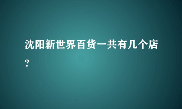 沈阳新世界百货一共有几个店？
