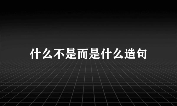 什么不是而是什么造句